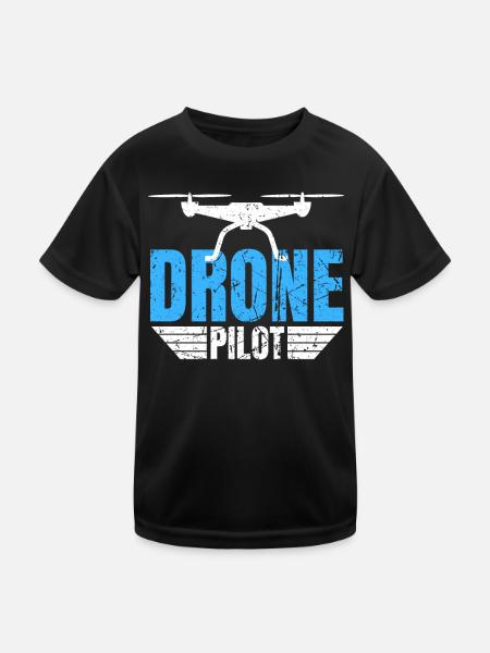 Drone Drone Pilote Drone Opérateur Quadcopter - T-shirt sport Enfant - noir - Devant