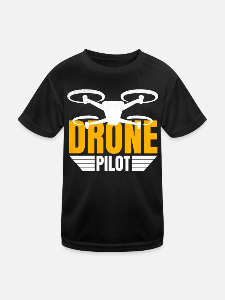 Drone Drone Pilote Drone Opérateur Quadcopter - T-shirt sport Enfant - noir - Devant