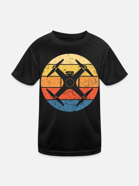 Drone Drone Pilot Drone Operator Quadcopter - Kids Functional T-Shirt - black - Front