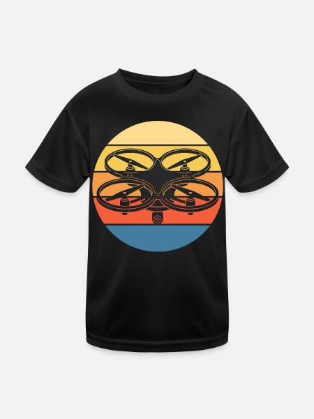 Drone Drone Pilote Drone Opérateur Quadcopter - T-shirt sport Enfant - noir - Devant