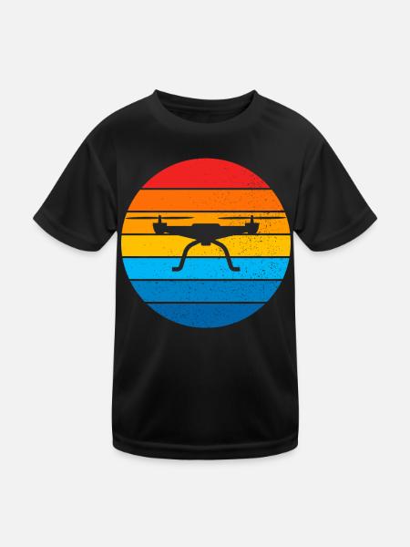 Drone Drone Pilot Drone Operator Quadcopter - Kids Functional T-Shirt - black - Front