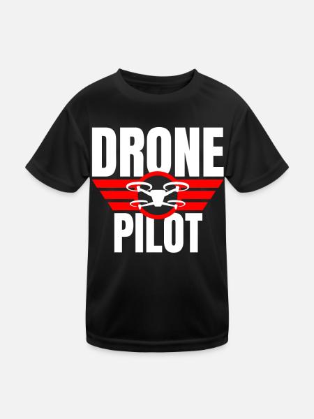 Drone Drone Pilot Drone Operator Quadcopter - Kids Functional T-Shirt - black - Front