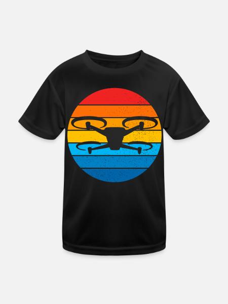 Drone Drone Pilote Drone Opérateur Quadcopter - T-shirt sport Enfant - noir - Devant