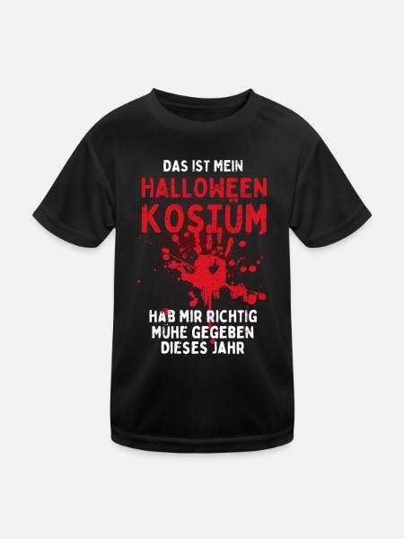 Das ist mein Halloween Kostüm - Lustiger Spruch - Kinder Funktions-T-Shirt - Schwarz - Vorne