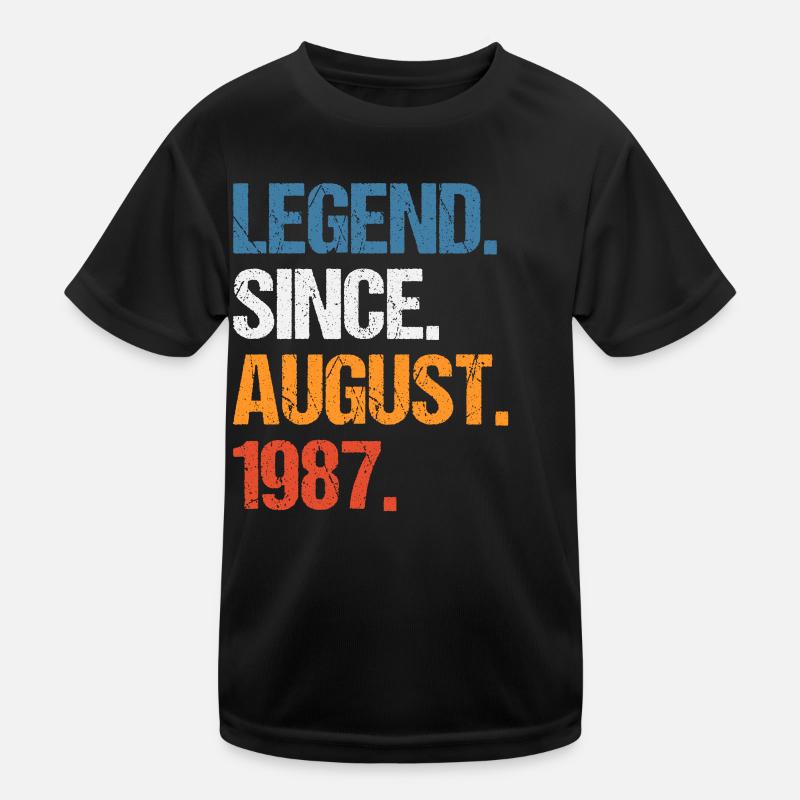 Legend Since August 1987 Geburtstag Kinder Funktions-T-Shirt