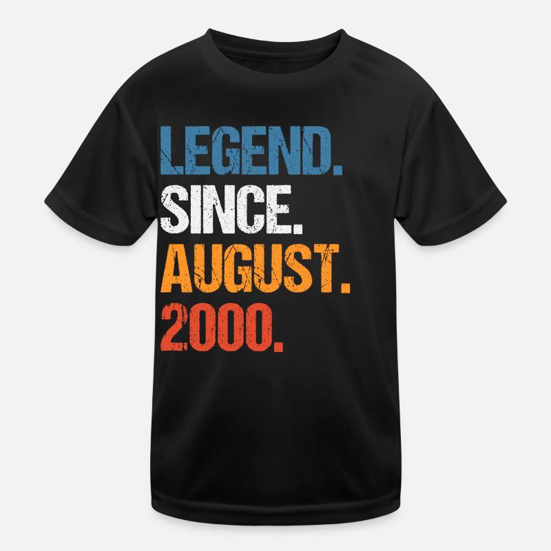 Légende depuis août 2000 Anniversaire T-shirt sport Enfant