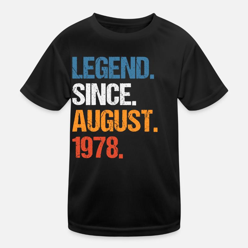 Légende depuis août 1978 Anniversaire T-shirt sport Enfant