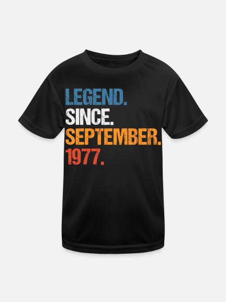 Légende depuis septembre 1977 Anniversaire - T-shirt sport Enfant - noir - Devant