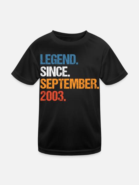 Légende depuis septembre 2003 Anniversaire - T-shirt sport Enfant - noir - Devant