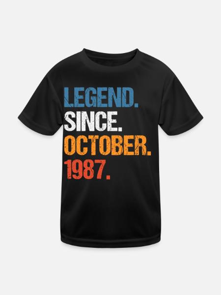 Légende depuis octobre 1987 Anniversaire - T-shirt sport Enfant - noir - Devant
