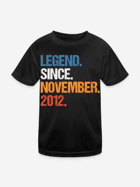 Legend Since November 2012 Birthday - Kids Functional T-Shirt - black - Front