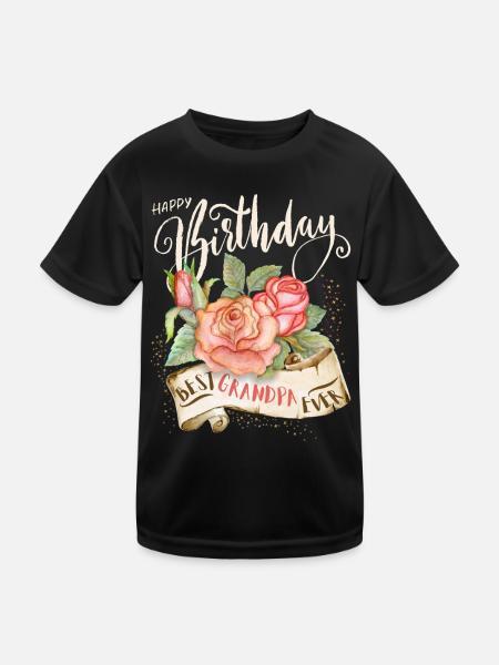 Happy-Birthday Birthday Grandpa-Granddad Grandpa Opi - Kids Functional T-Shirt - black - Front