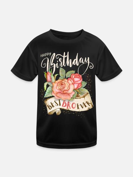 Joyeux anniversaire, Anniversaire Frère Frère - T-shirt sport Enfant - noir - Devant