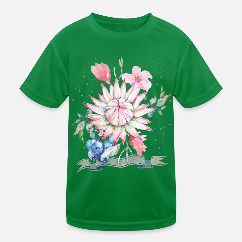 Protea watercolor, protea illustration Kids Functional T-Shirt