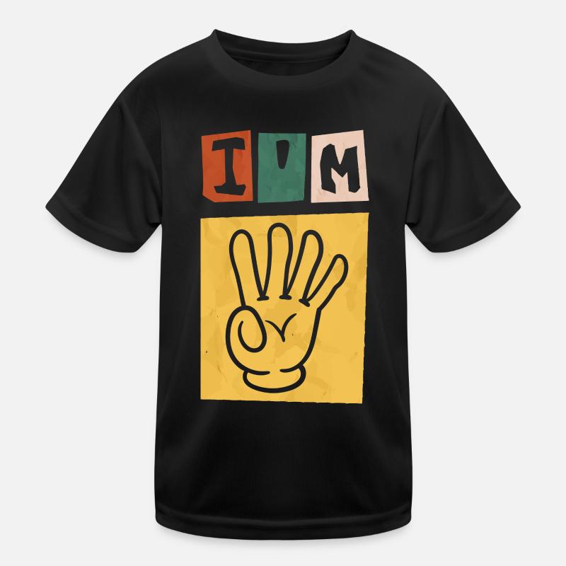 4 Anniversaire Garçon Fille Je suis 4 ans main T-shirt sport Enfant