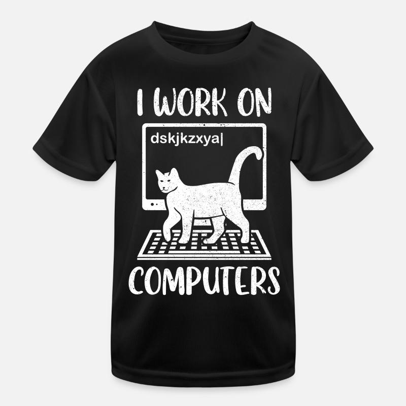 Chat Chat Chat Maman Je travaille sur des ordinateurs T-shirt sport Enfant