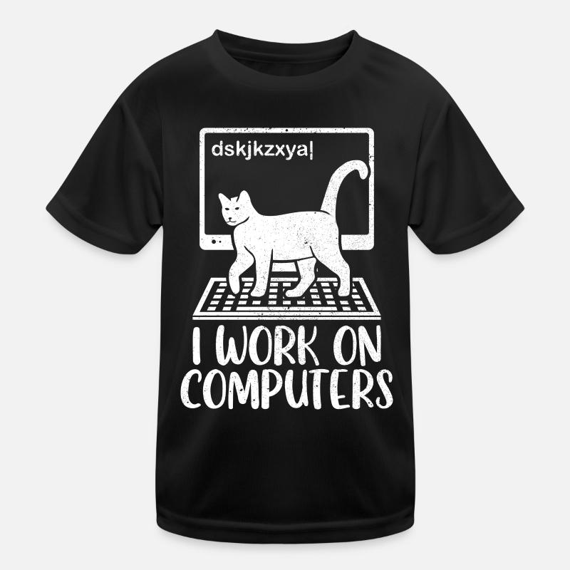 Chaton Propriétaire de chat Je travaille sur des ordinateurs T-shirt sport Enfant