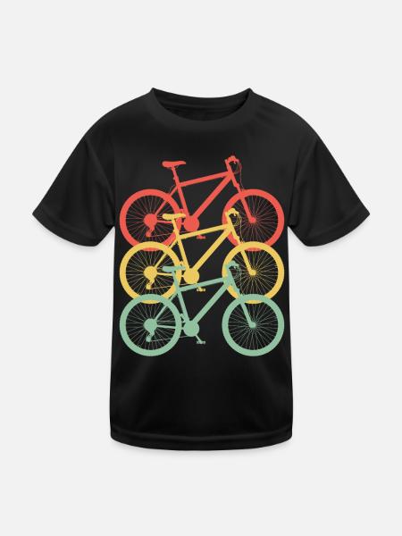 Cyclists Funny Vintage Bike Cyclist - Kids Functional T-Shirt - black - Front