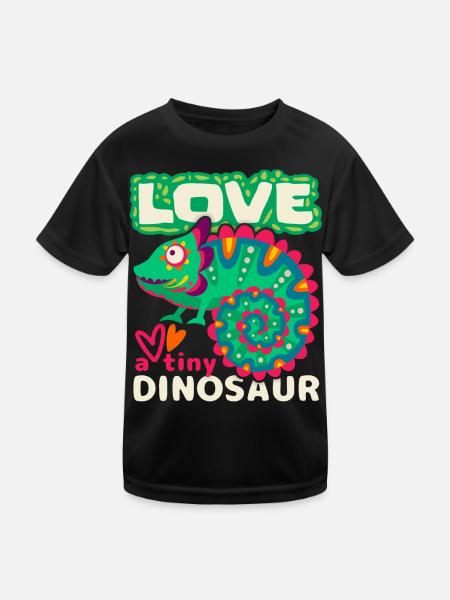 Chameleon, funny saying, little dinosaur - Kids Functional T-Shirt - black - Front