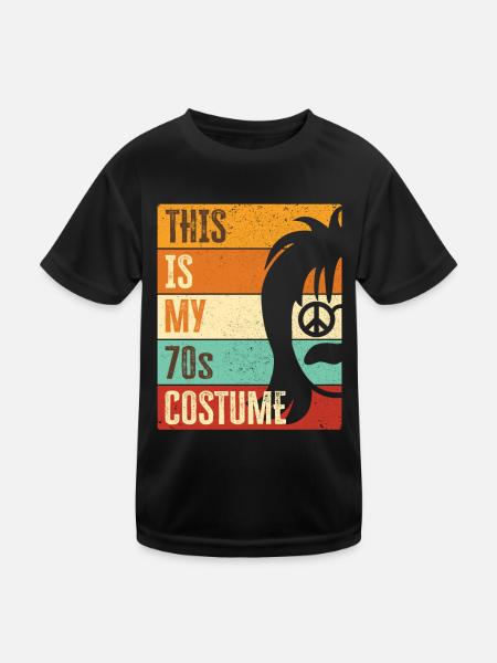 Costume de fête des années 70 seventies 1970 - T-shirt sport Enfant - noir - Devant
