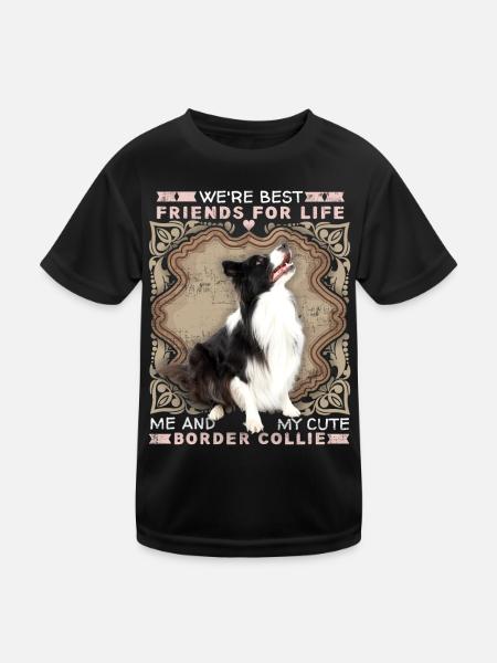 Border collie, dog, funny saying - Kids Functional T-Shirt - black - Front