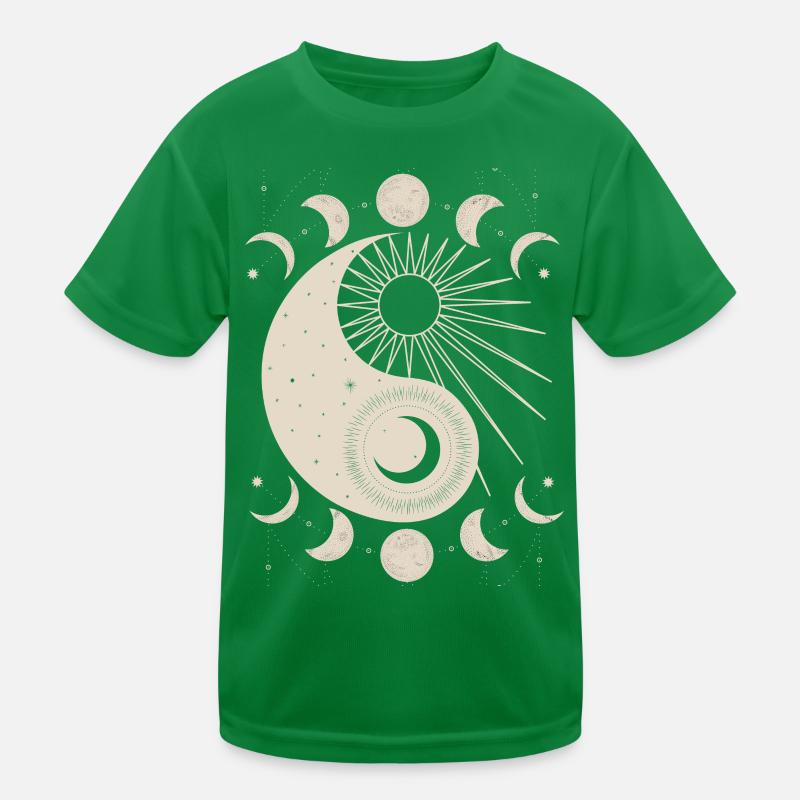 Yin and Yang Cosmic Yin-Yang Moon Sun Kids Functional T-Shirt
