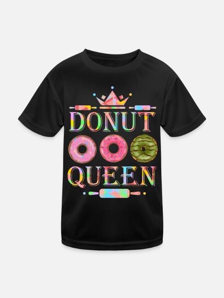 Donuts, baking donuts, donut queen funny saying - Kids Functional T-Shirt - black - Front