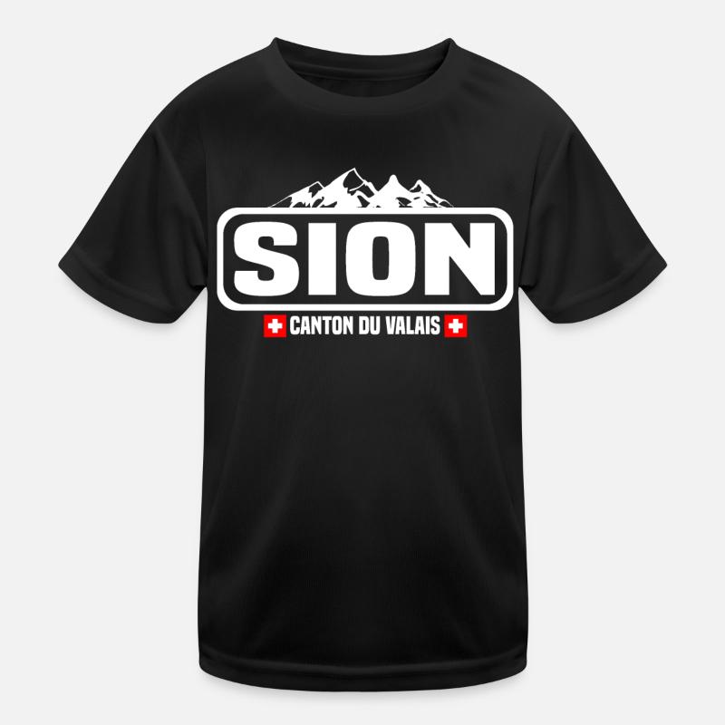 sion - Kinder Funktions-T-Shirt - Schwarz