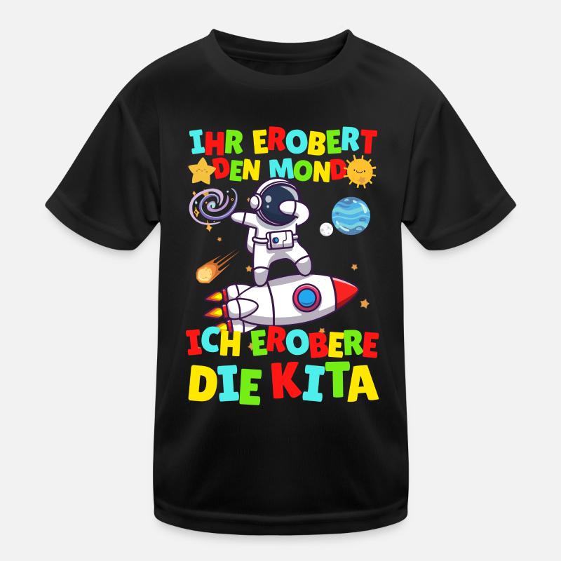 Kindergarten Child Astronaut Artemis 1 Rocket Moon Kids Functional T-Shirt