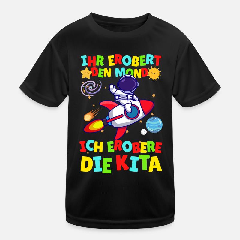 Kindergarten Child Astronaut Artemis 1 Rocket Moon Kids Functional T-Shirt