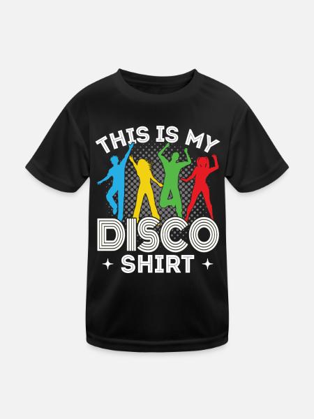 Disco 80er 70er Jahre Disko Party Outfit Diskothek - Kinder Funktions-T-Shirt - Schwarz - Vorne