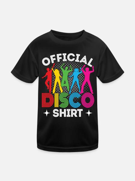 Disco 70er 80er Jahre Disko Party Outfit Discothek - Kinder Funktions-T-Shirt - Schwarz - Vorne