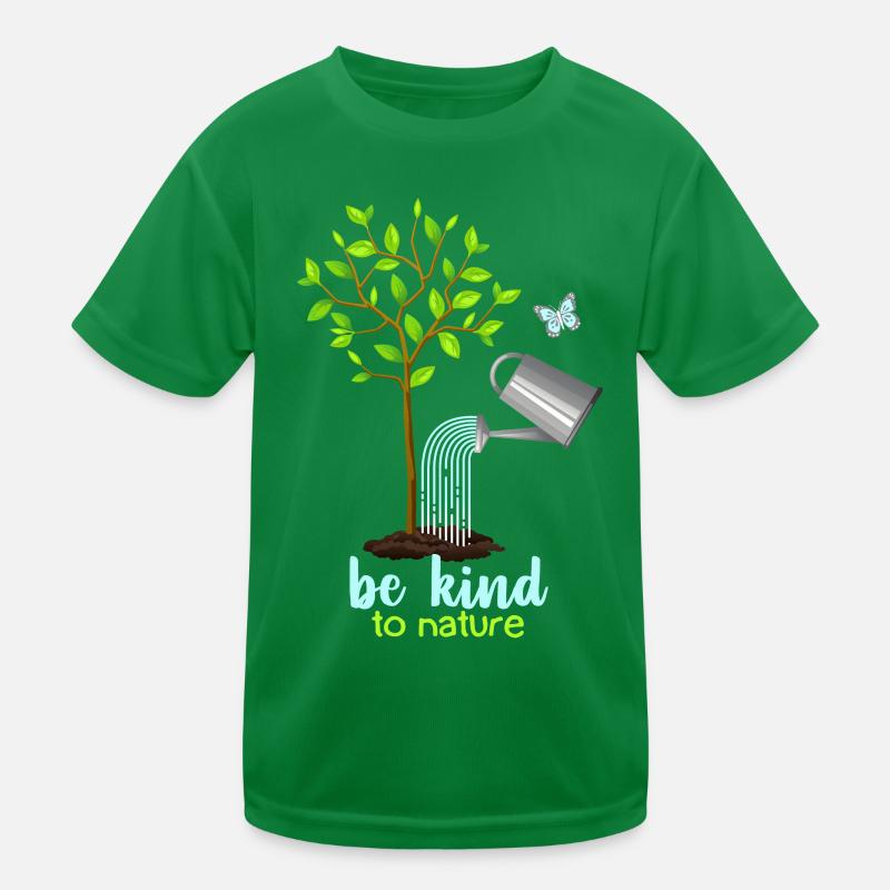 Nature conservation, tree and watering can, environmental protection Kids Functional T-Shirt