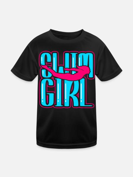 Filles de natation - T-shirt sport Enfant - noir - Devant