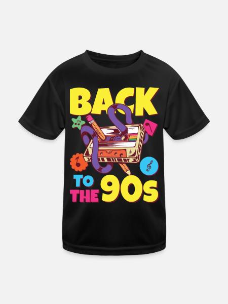 90s Outfit 90s ThemeParty 1990s Cassette - T-shirt sport Enfant - noir - Devant