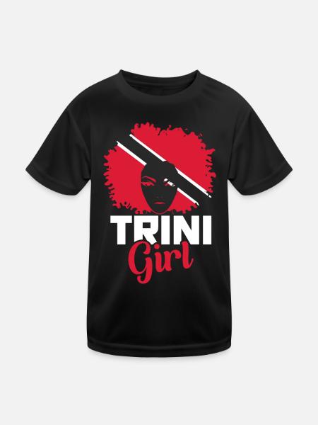 Trinidad and Tobago Girl - Kinder Funktions-T-Shirt - Schwarz - Vorne