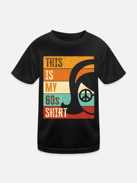 Costume de fête des années 60 des années soixante des années 1960 - T-shirt sport Enfant - noir - Devant