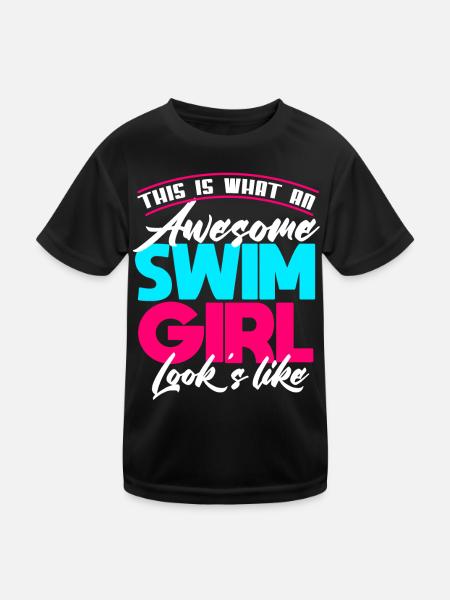 Natation Filles - T-shirt sport Enfant - noir - Devant