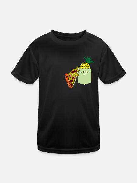 Pizza Pineapple - Kids Functional T-Shirt - black - Front