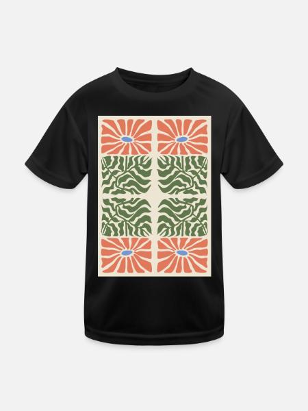 Jugendstil, Arts & Crafts, Aesthetic, Vintage-1900 - Kinder Funktions-T-Shirt - Schwarz - Vorne