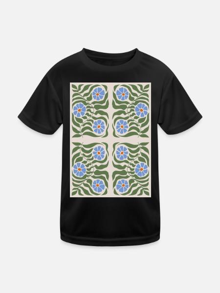 Jugendstil, Arts & Crafts, Aesthetic, Vintage-1900 - Kinder Funktions-T-Shirt - Schwarz - Vorne
