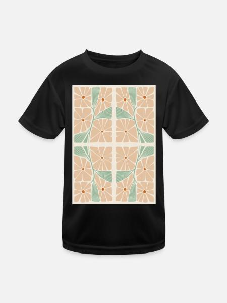 Jugendstil, Arts & Crafts, Aesthetic, Vintage-1900 - Kinder Funktions-T-Shirt - Schwarz - Vorne
