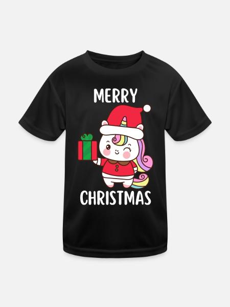 Joyeux Noël Drôle de Chemise de Noël - T-shirt sport Enfant - noir - Devant
