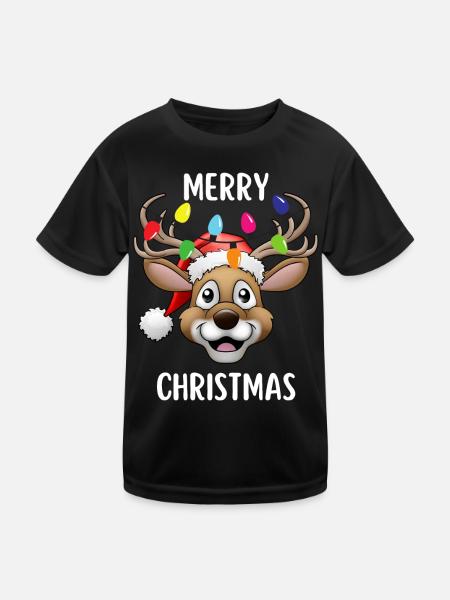 Joyeux Noël Drôle de Chemise de Noël - T-shirt sport Enfant - noir - Devant