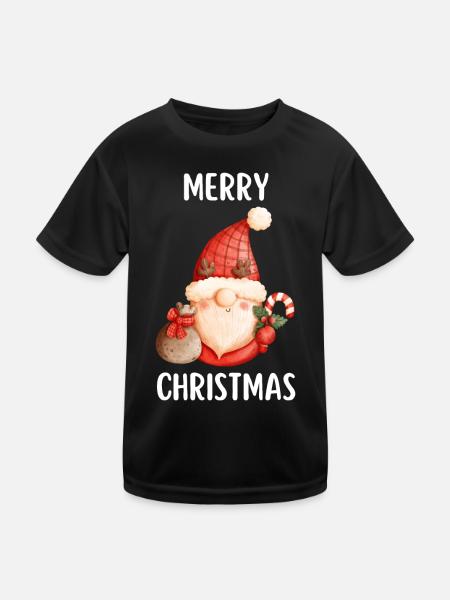 Joyeux Noël Drôle de Chemise de Noël - T-shirt sport Enfant - noir - Devant