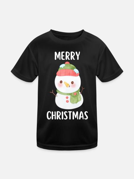 Joyeux Noël Drôle de Chemise de Noël - T-shirt sport Enfant - noir - Devant