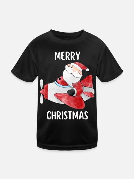 Joyeux Noël Drôle de Chemise de Noël - T-shirt sport Enfant - noir - Devant