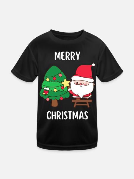 Joyeux Noël Drôle de Chemise de Noël - T-shirt sport Enfant - noir - Devant