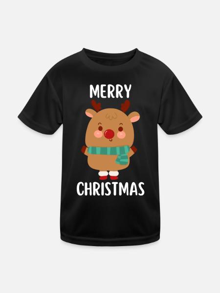 Joyeux Noël Drôle de Chemise de Noël - T-shirt sport Enfant - noir - Devant