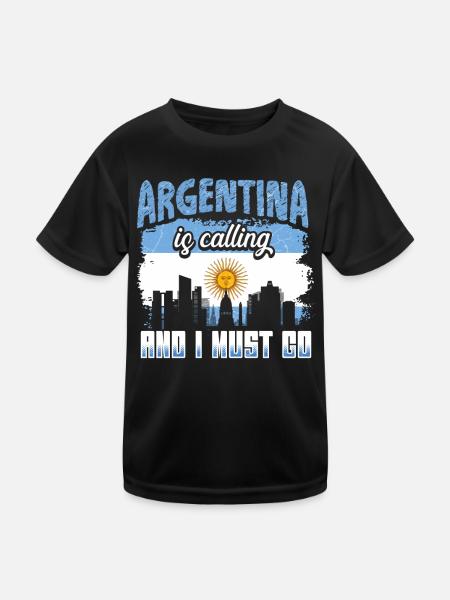 Argentina Flag - Kids Functional T-Shirt - black - Front